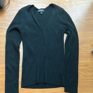 Express black knitted v neck sweater size m